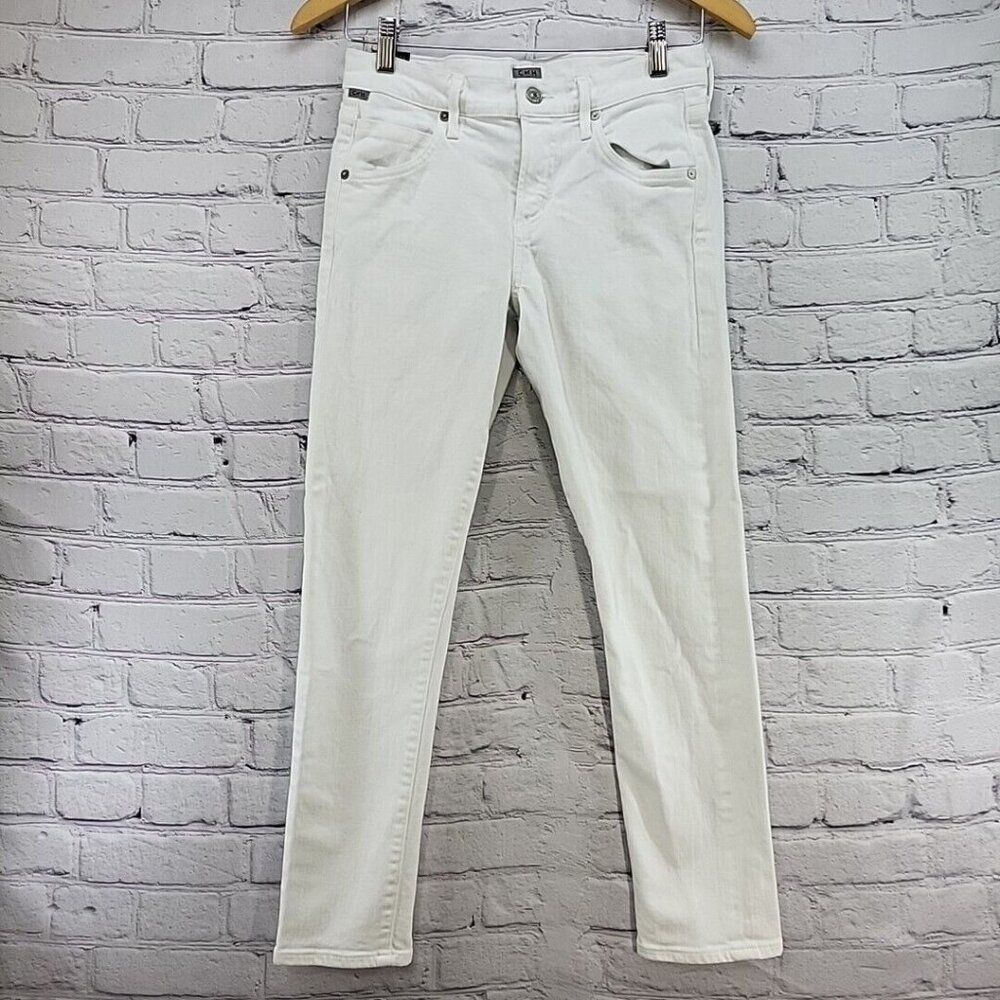 Citizens of Humanity Elsa White Jeans Womens Sz 24" Waist Midrise‎ Slim Fit Crop